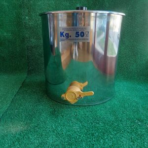 Bidão inox 50kg com tampa com torneira